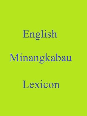 cover image of English Minangkabau Lexicon